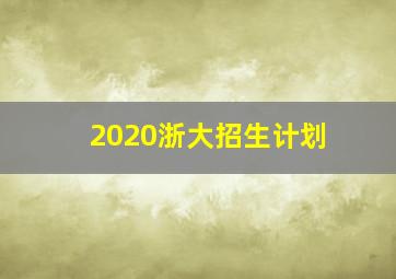 2020浙大招生计划