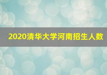 2020清华大学河南招生人数