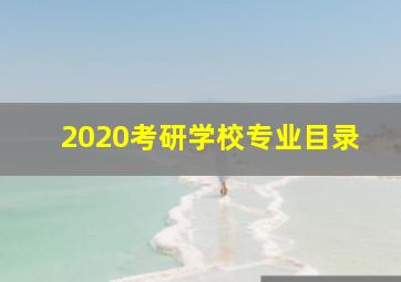 2020考研学校专业目录