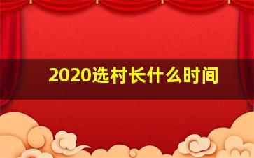 2020选村长什么时间