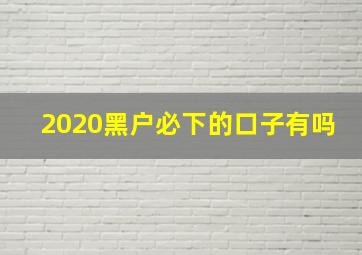 2020黑户必下的口子有吗