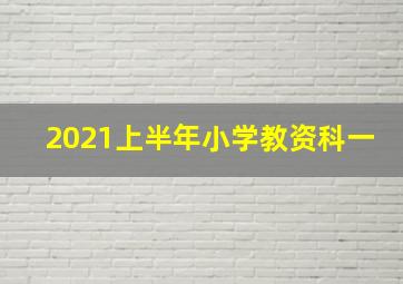 2021上半年小学教资科一