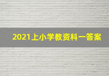 2021上小学教资科一答案