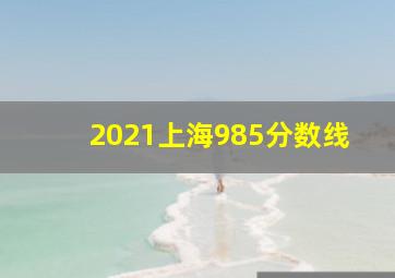 2021上海985分数线