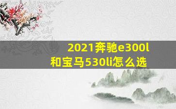 2021奔驰e300l和宝马530li怎么选