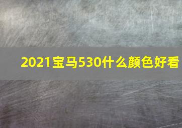 2021宝马530什么颜色好看