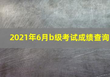 2021年6月b级考试成绩查询