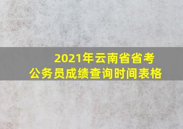 2021年云南省省考公务员成绩查询时间表格