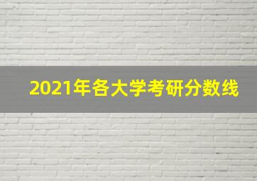 2021年各大学考研分数线