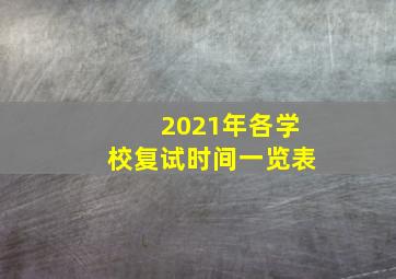 2021年各学校复试时间一览表