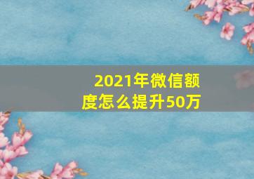 2021年微信额度怎么提升50万