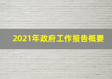 2021年政府工作报告概要