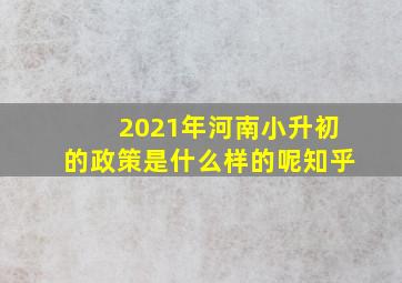 2021年河南小升初的政策是什么样的呢知乎