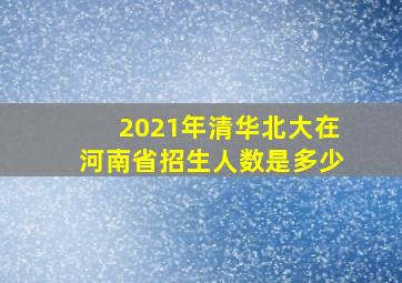 2021年清华北大在河南省招生人数是多少