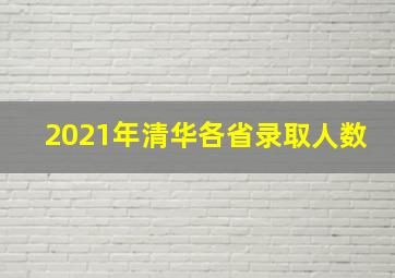 2021年清华各省录取人数