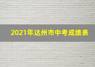 2021年达州市中考成绩表