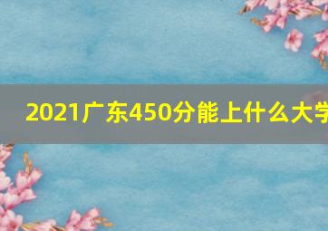 2021广东450分能上什么大学