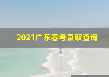 2021广东春考录取查询