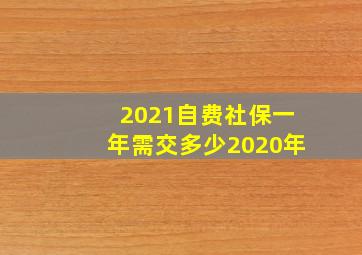 2021自费社保一年需交多少2020年