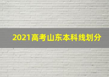 2021高考山东本科线划分