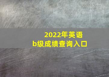 2022年英语b级成绩查询入口