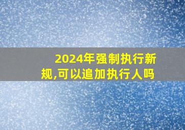 2024年强制执行新规,可以追加执行人吗