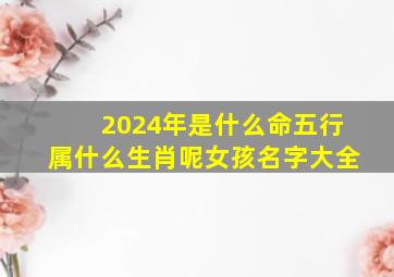 2024年是什么命五行属什么生肖呢女孩名字大全