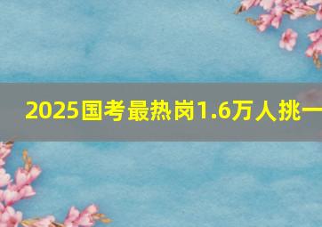 2025国考最热岗1.6万人挑一