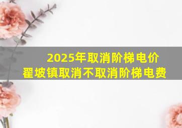 2025年取消阶梯电价翟坡镇取消不取消阶梯电费