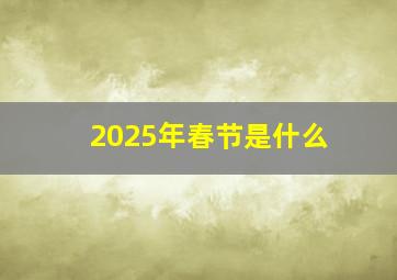 2025年春节是什么