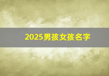 2025男孩女孩名字