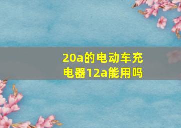 20a的电动车充电器12a能用吗