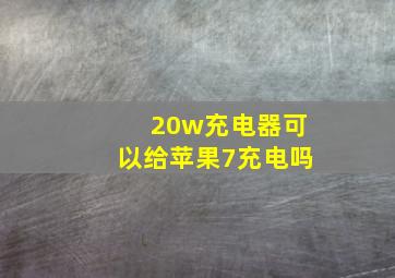 20w充电器可以给苹果7充电吗