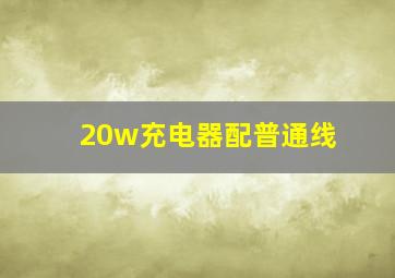 20w充电器配普通线