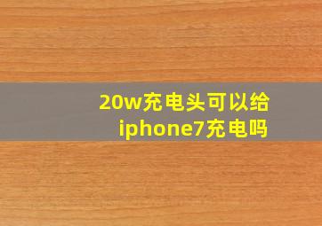 20w充电头可以给iphone7充电吗