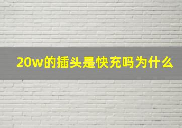 20w的插头是快充吗为什么