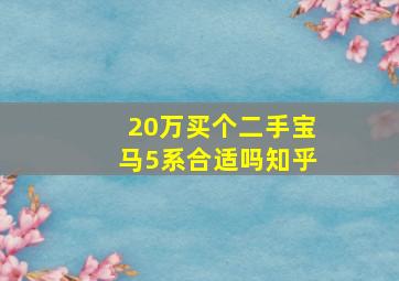 20万买个二手宝马5系合适吗知乎