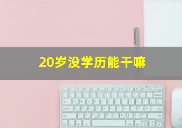 20岁没学历能干嘛