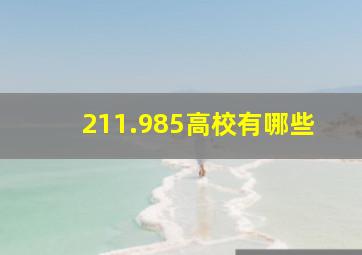 211.985高校有哪些