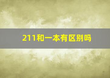 211和一本有区别吗