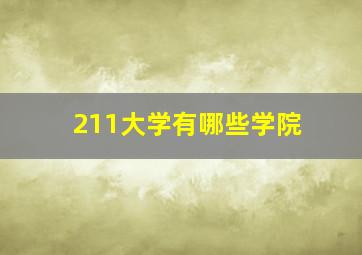 211大学有哪些学院