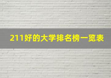 211好的大学排名榜一览表