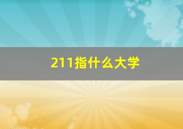 211指什么大学