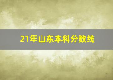 21年山东本科分数线