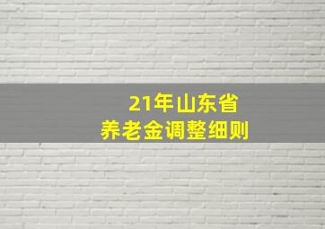 21年山东省养老金调整细则