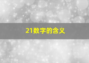 21数字的含义