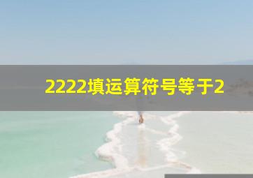 2222填运算符号等于2