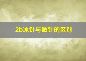 2b冰针与微针的区别