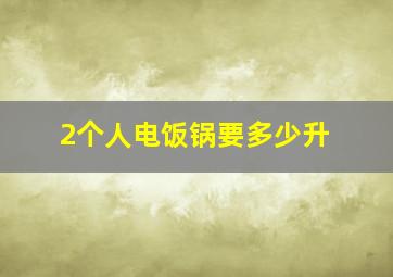 2个人电饭锅要多少升