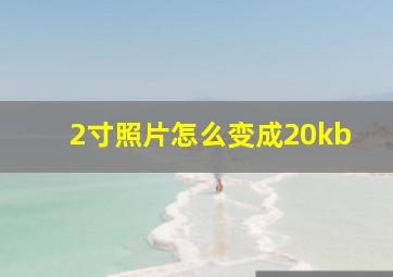 2寸照片怎么变成20kb